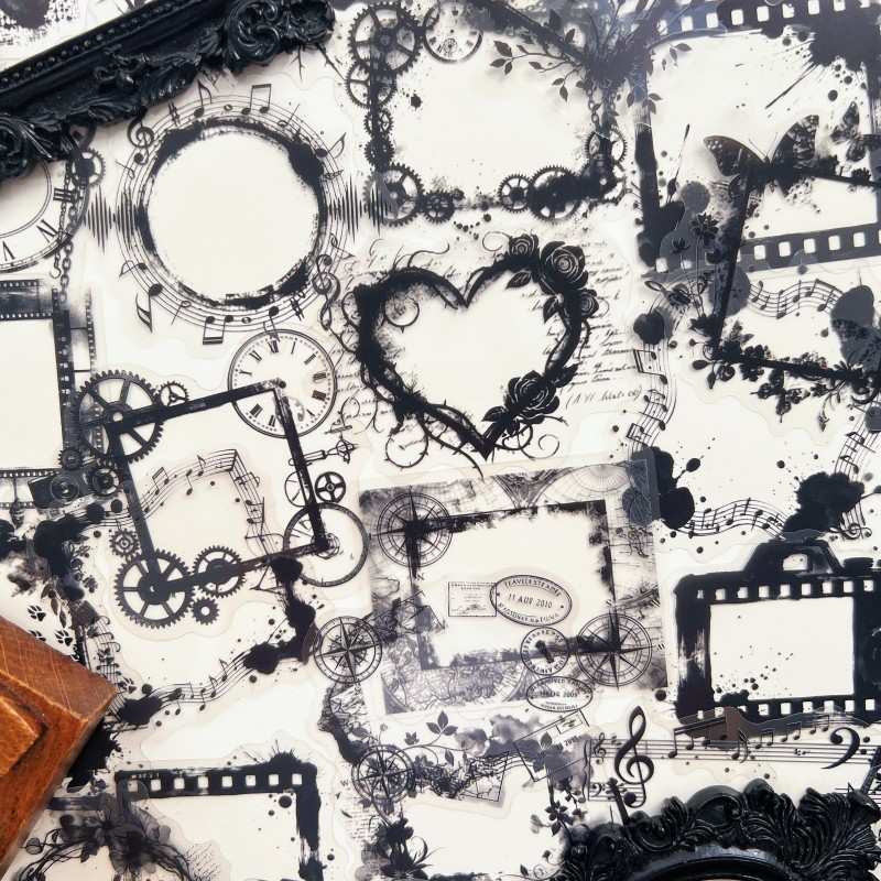 Monochrome Frame Sticker 48PCS