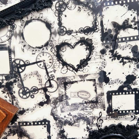 Monochrome Frame Sticker 48PCS