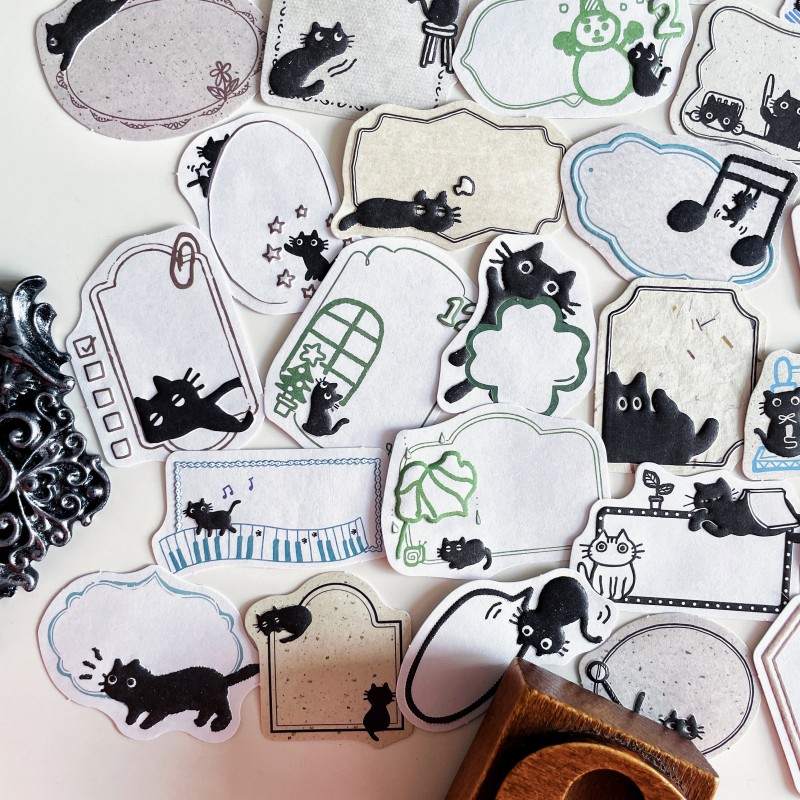 Little Black Cat Sticker 60PCS