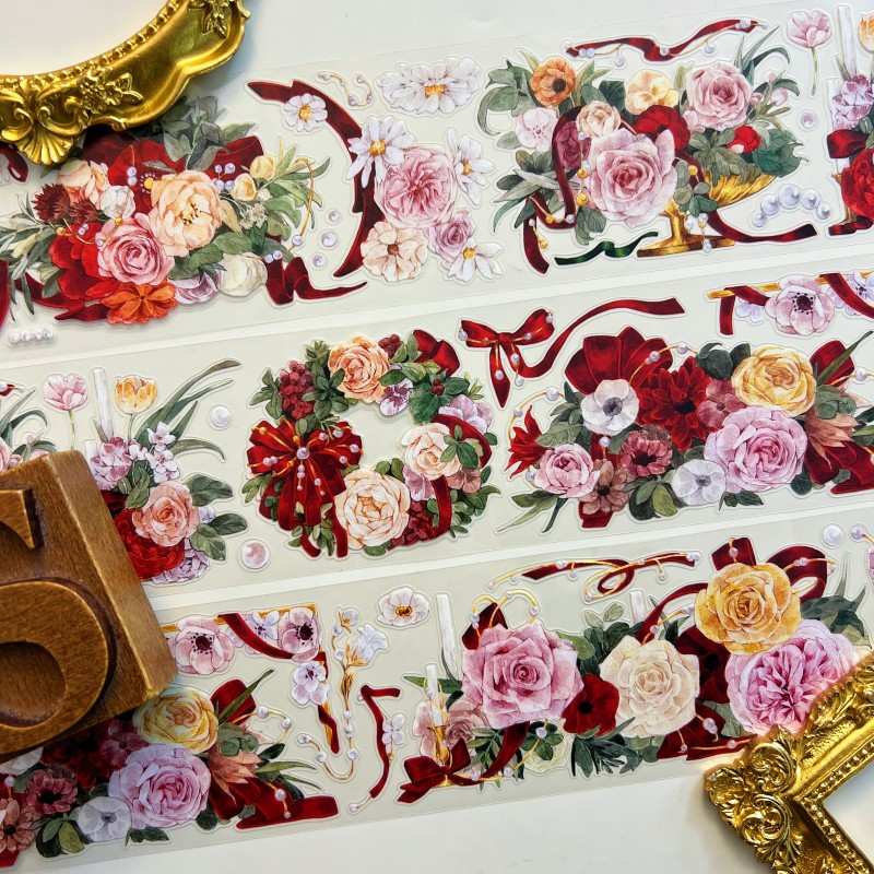 Scarlet Flora PET Tape | BAICANGJIA