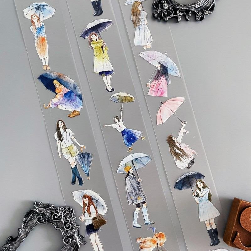 Walking in Rain PET Tape | DingDing