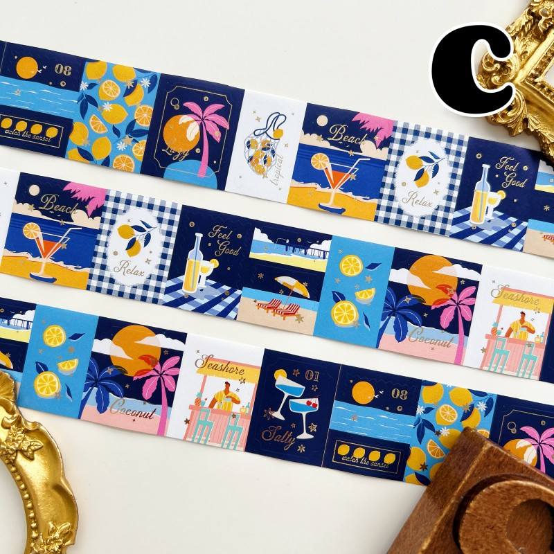 Starlit Letters Kraft Paper Sticker Roll