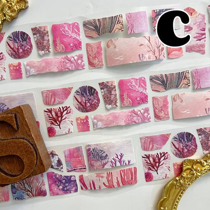 Handmade Fragments Kraft Paper Sticker Roll