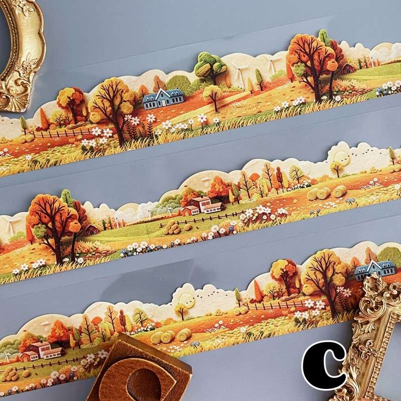 Felt Mini World Kraft Paper Sticker Roll