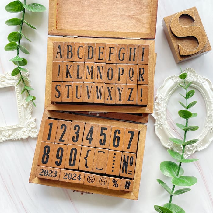 Engraved Time Rubber Stamp Set