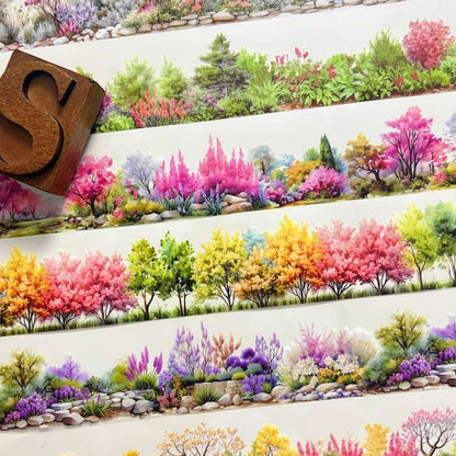 Bushes And Flowers PET Tape Roll