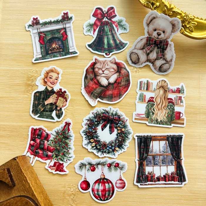 Vintage Holiday Spirit Sticker 20PCS