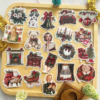 Vintage Holiday Spirit Sticker 20PCS