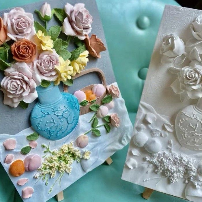 Plaster 3D Rose Painting Craft Kit