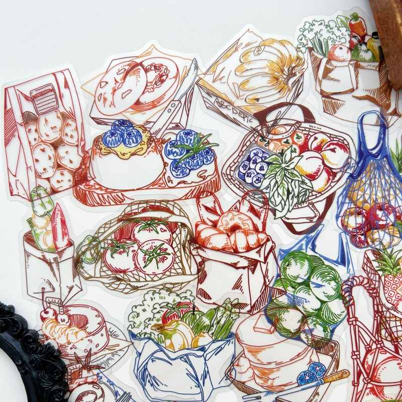 Sketch Dish Sticker 50PCS