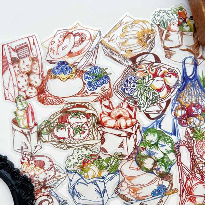 Sketch Dish Sticker 50PCS