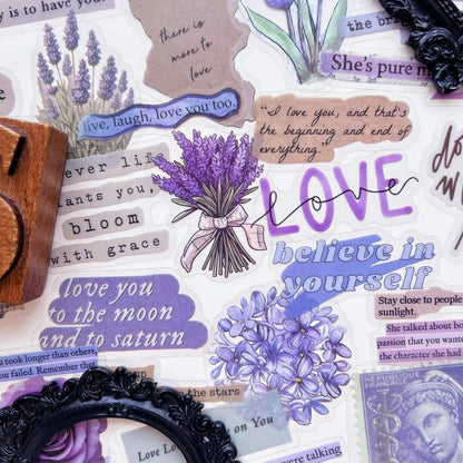 Purple Poetry Sticker 50PCS