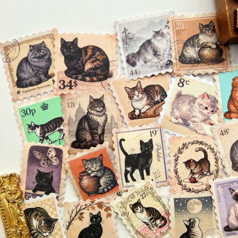 Kitty Stamp Sticker 50PCS