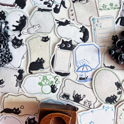 Little Black Cat Sticker 60PCS