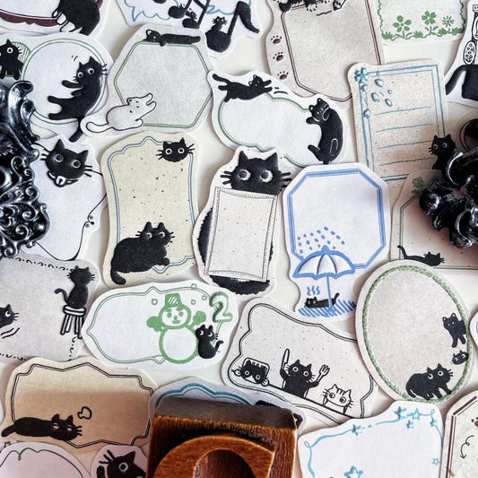 Little Black Cat Sticker 60PCS