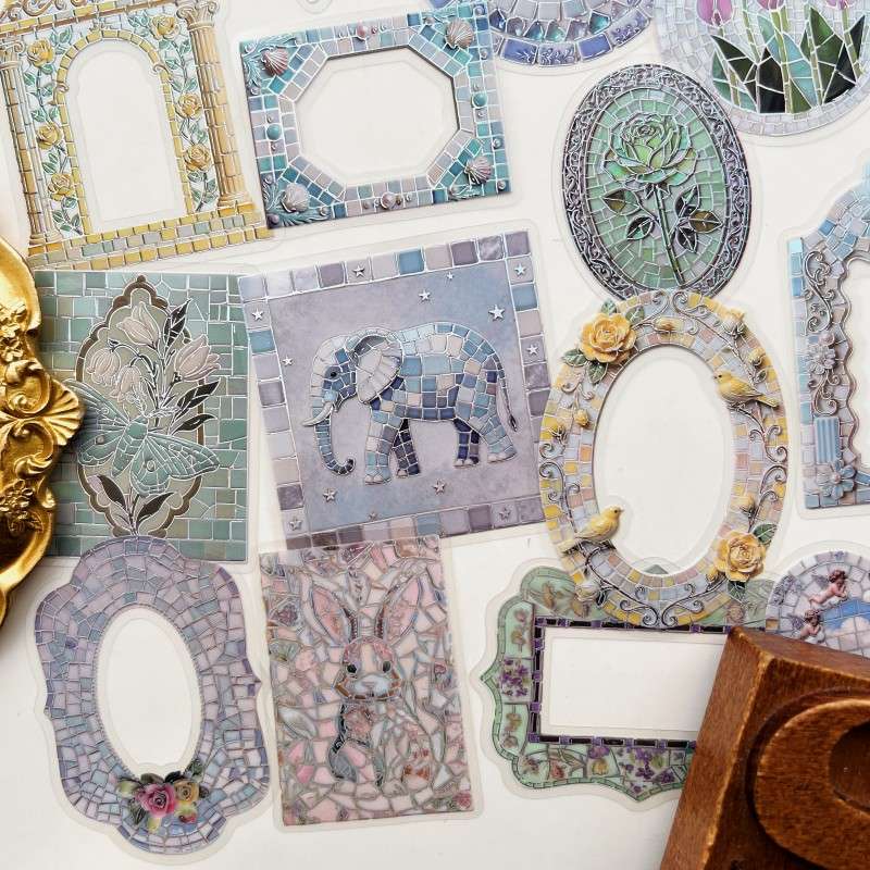 Glass Colored Brick Sticker 40PCS