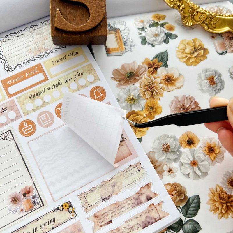 Vintage Floral Sticker Book 24Sheets