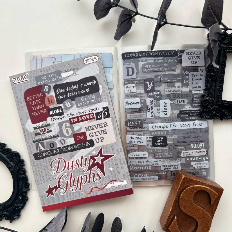 Dusty Glyphs Sticker Book 20Sheets