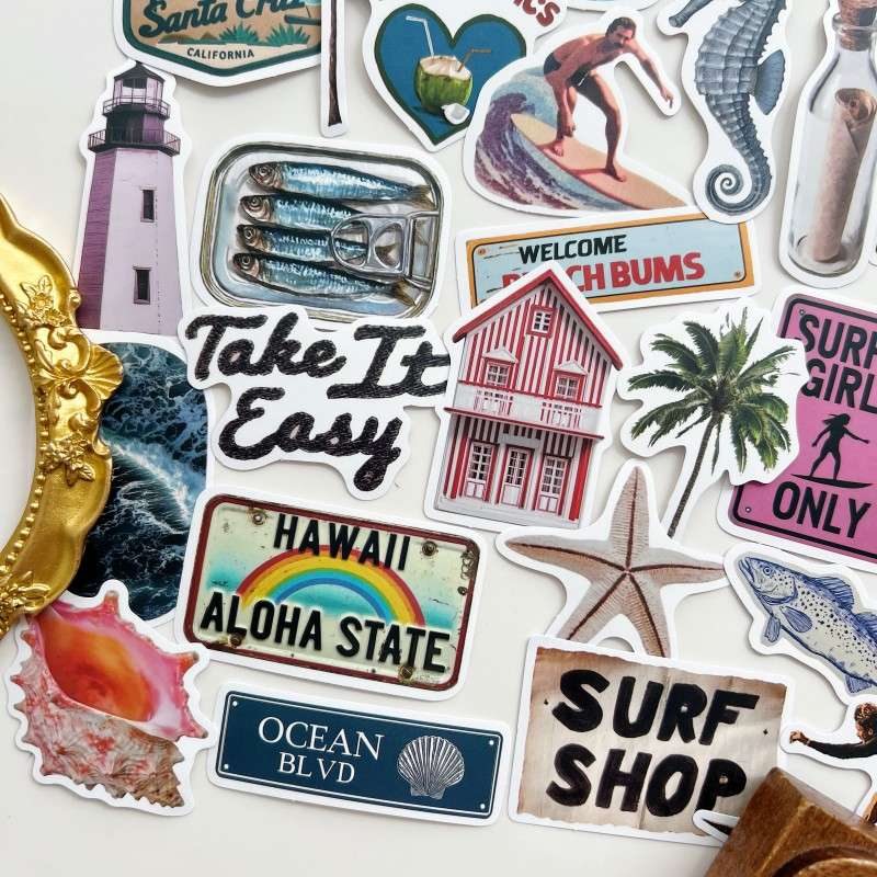 Coastal Charm Sticker 50PCS