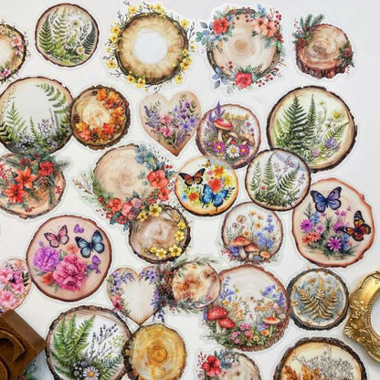 Wood Chip Sticker 60PCS