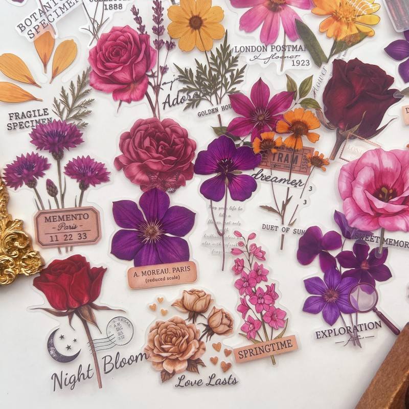 Pressed Petals Sticker 60PCS