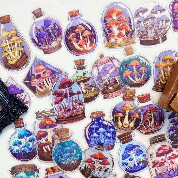 Fungi Glass Sticker 50PCS