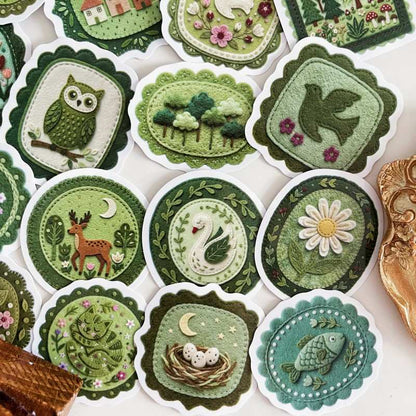 Woodland Quilt Sticker 50PCS