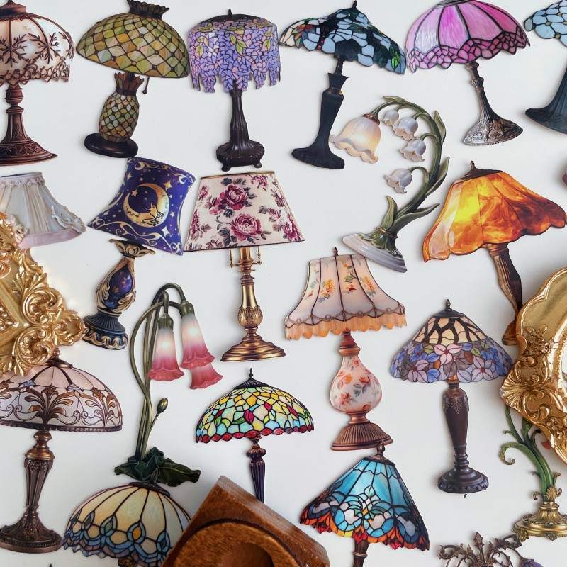Retro Lantern Language Sticker 48PCS