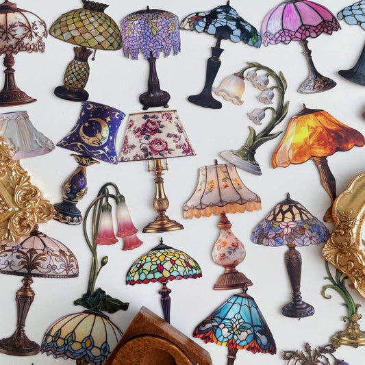 Retro Lantern Language Sticker 48PCS