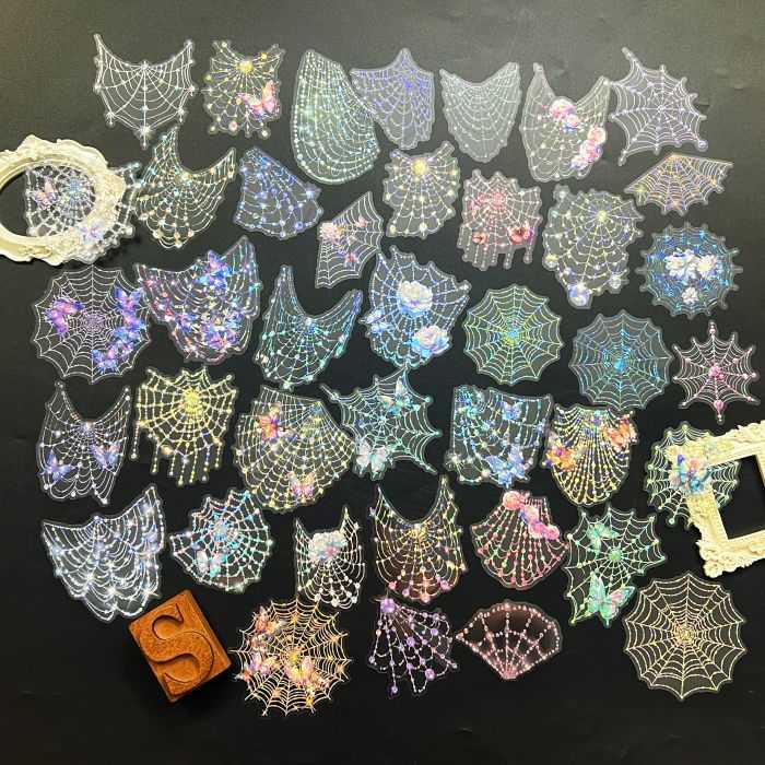 Sparkling Cobweb Sticker 40PCS