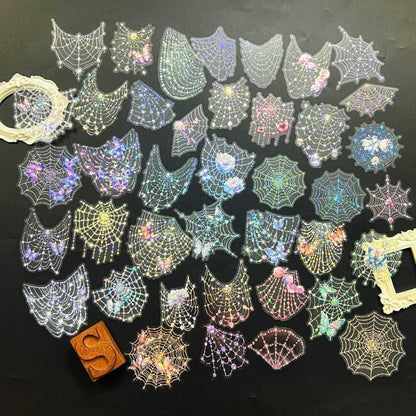 Sparkling Cobweb Sticker 40PCS