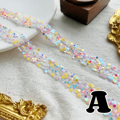 Glitter Sticker Strips with Self-Adhesive Backing