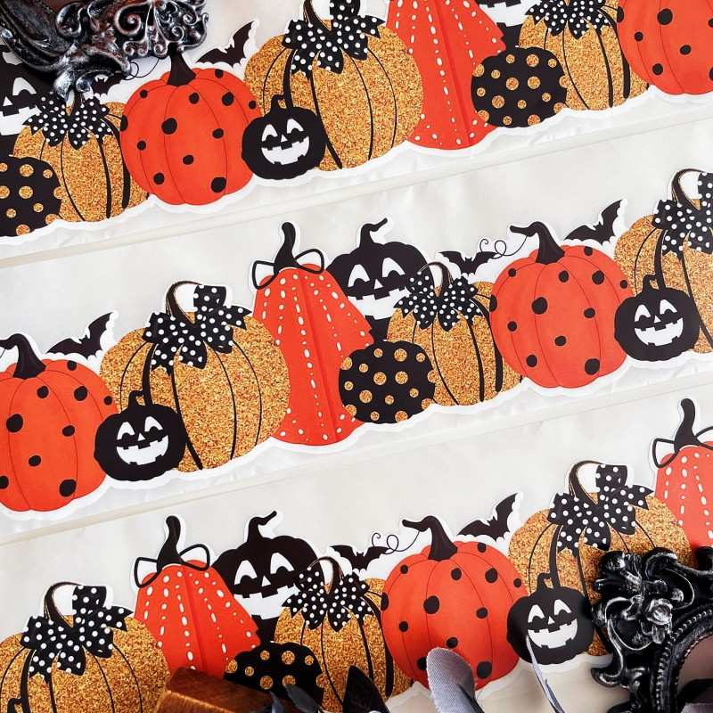 Hallow Pumpkin Border Sticker Roll