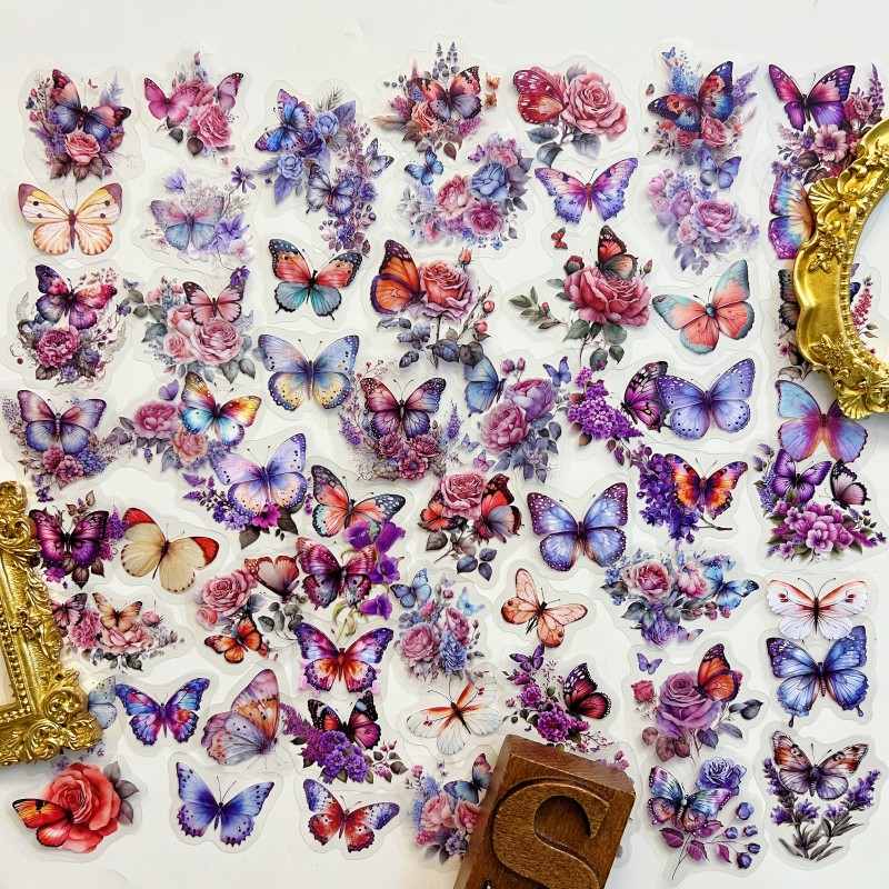 Lavender Wings Sticker 60PCS