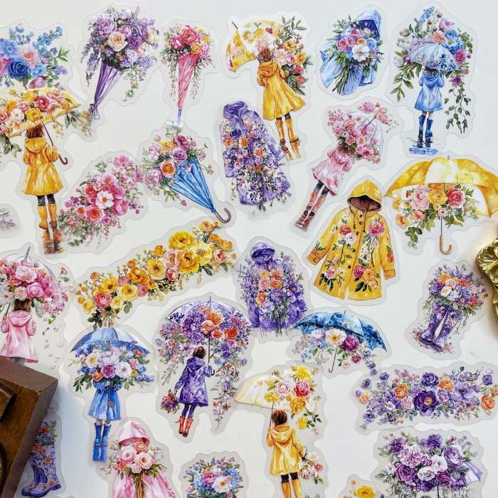 Rain Alley Bloom Sticker 60PCS
