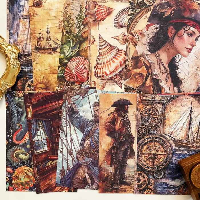 Maritime Chronicles Collage Paper 60PCS