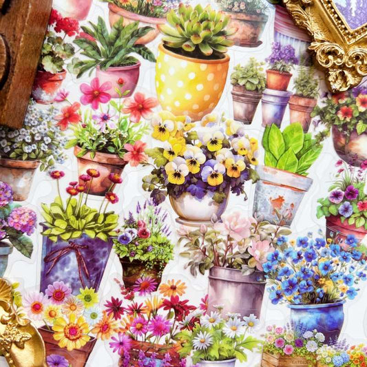 Potted Petal Sticker 50PCS