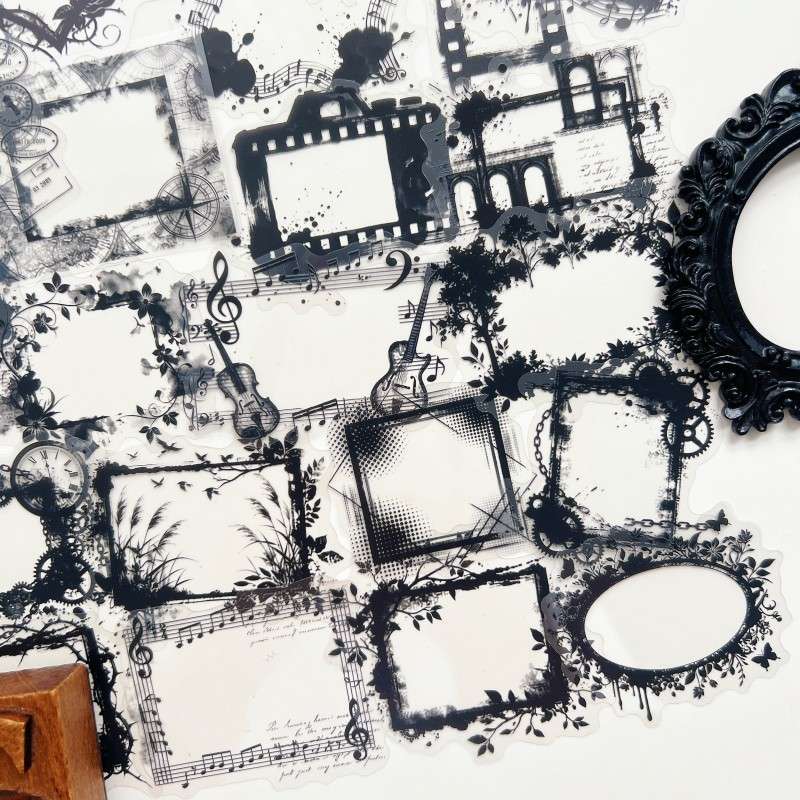 Monochrome Frame Sticker 48PCS