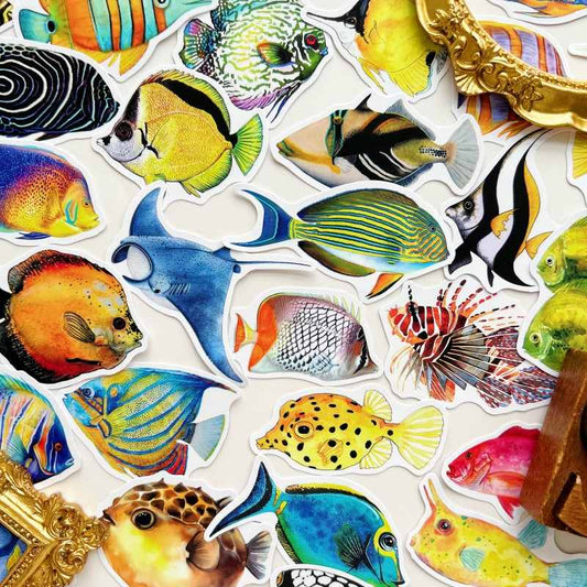 Wave Fish Sticker 50PCS