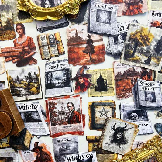 Witch Newspaper Sticker 80PCS