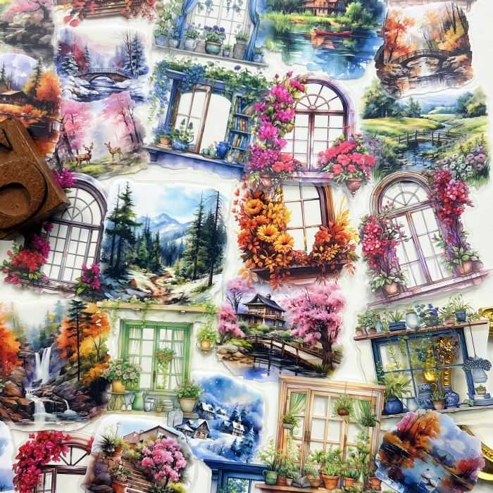 Seasonal Window Views Sticker 40PCS