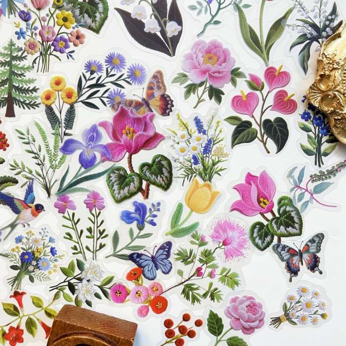 Needle Bloom Sticker 90PCS