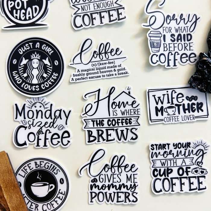Caffeine Words Sticker 22PCS | ML