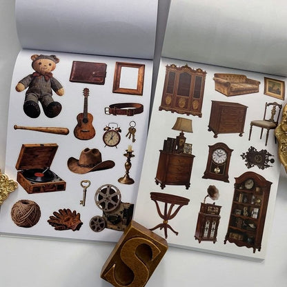 Retro Scrapbook Sticker Book 20Sheets