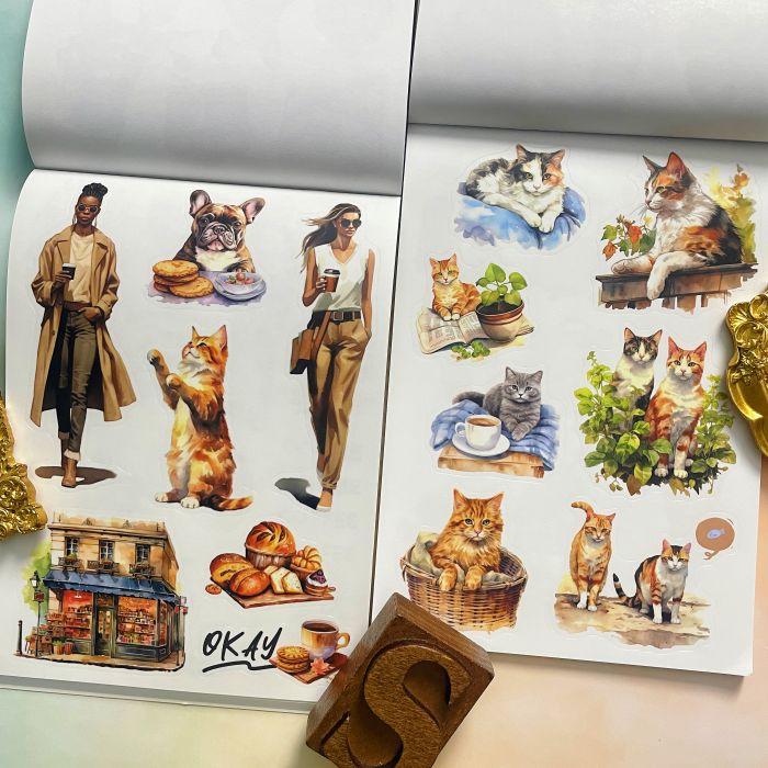 Kitty Cafe Sticker Book 20Sheets