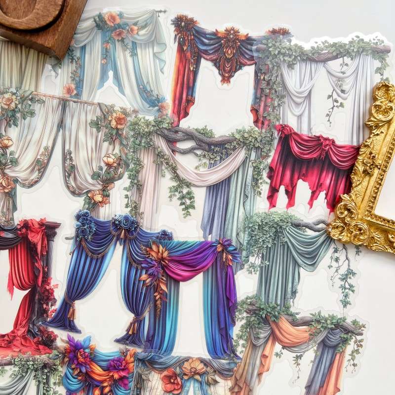 Sheer Curtain Sticker 32PCS