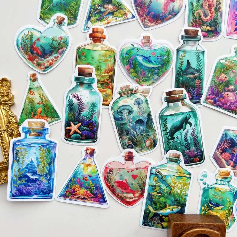 Ocean Jar Sticker 50PCS