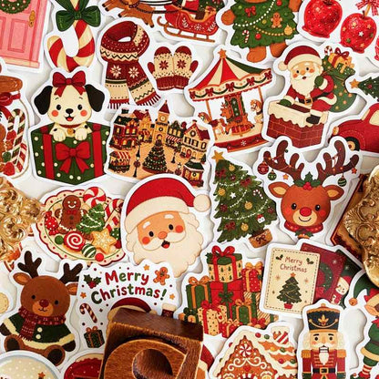 Antique Xmas Sticker 50PCS