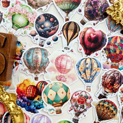 Vintage Balloon Sticker 52PCS