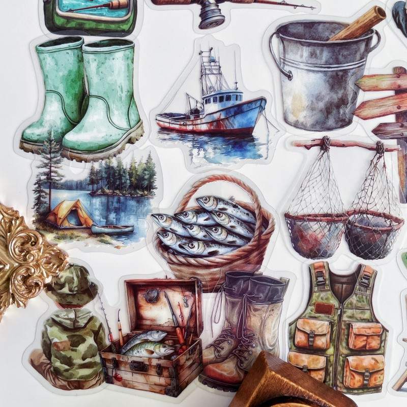 Fishing Day Sticker 50PCS